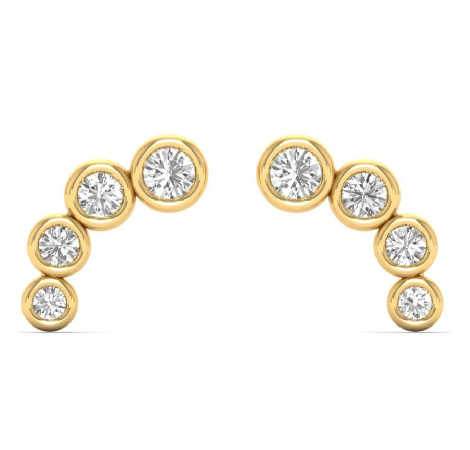 Golden Anti Tarnish Stacked AD Studs